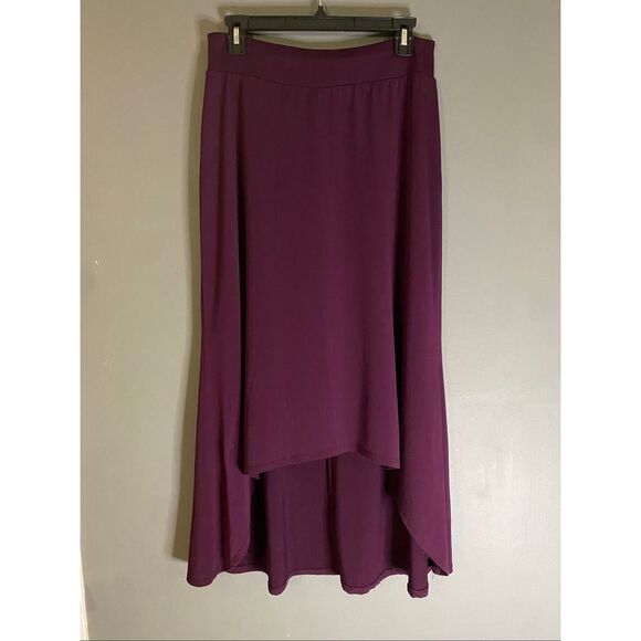 American Glamour Purple Pull On High Low Asymmetrical Skirt Size Medium - Picture 1 of 6